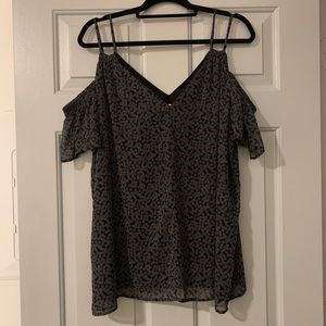 Loft Women’s Black pattern off the shoulder Blouse